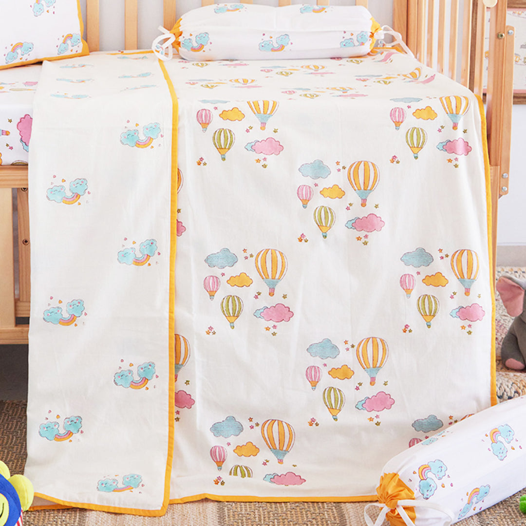 Hot Air Balloon Hand Block Printed Baby Dohar