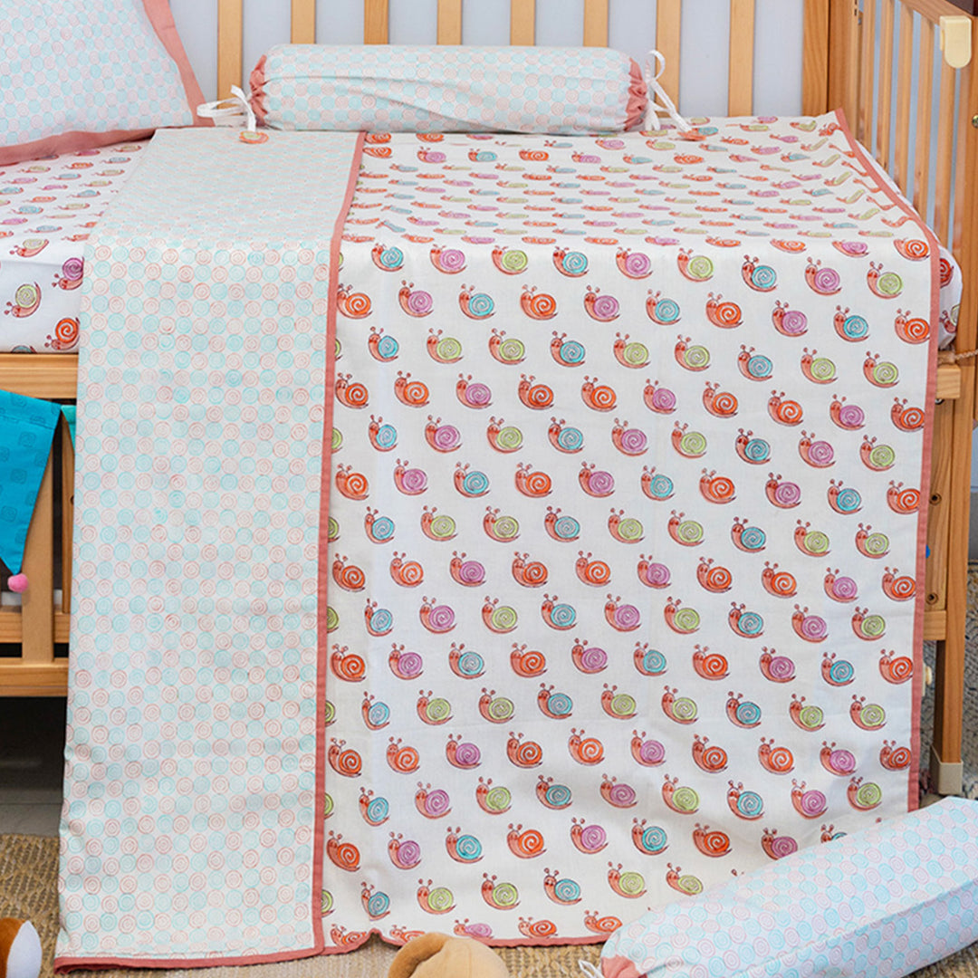 Colorful Snail Hand Block Printed Baby Dohar