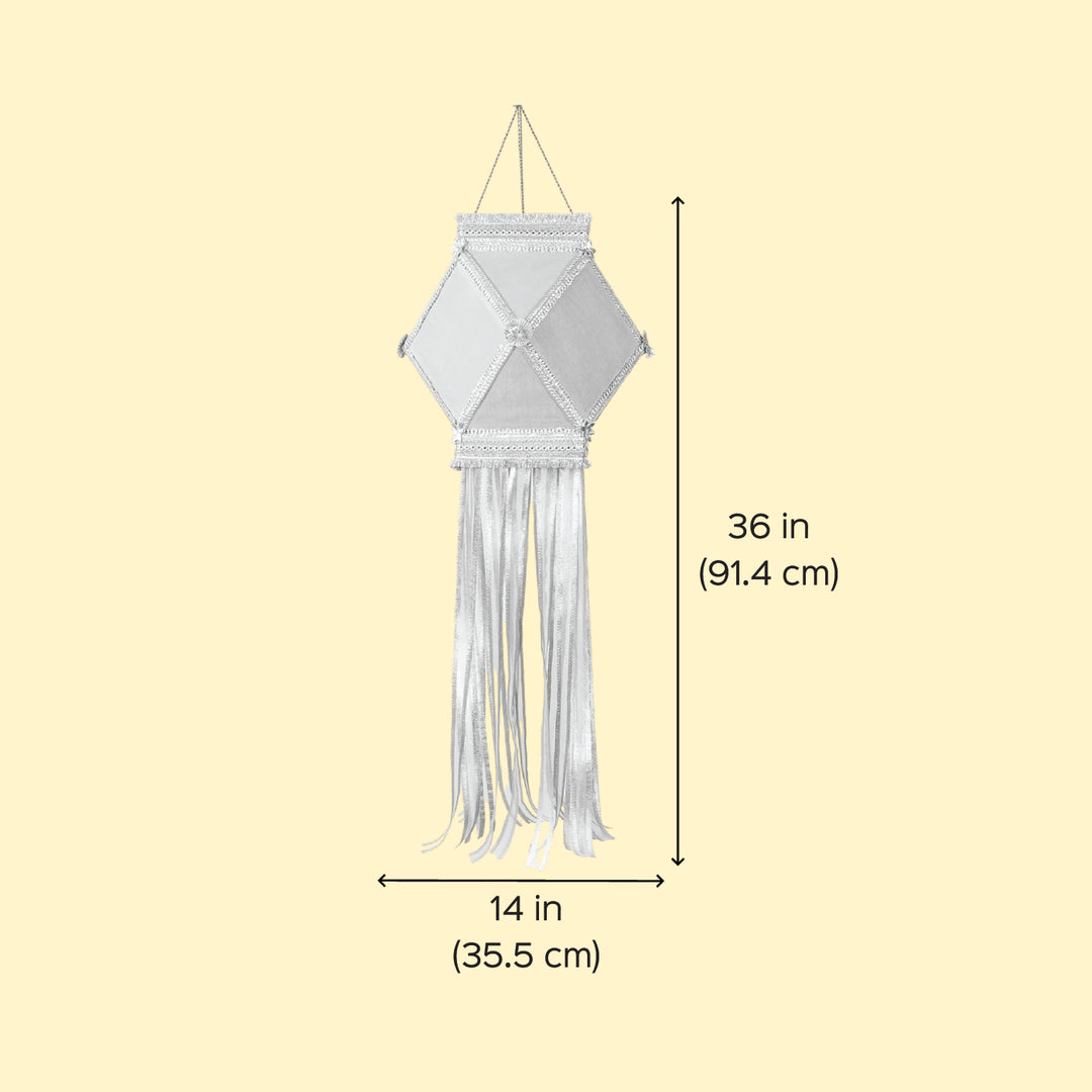 Handmade Bahurangi Premium Silk Akash Kandil/ Lantern With Zari Work