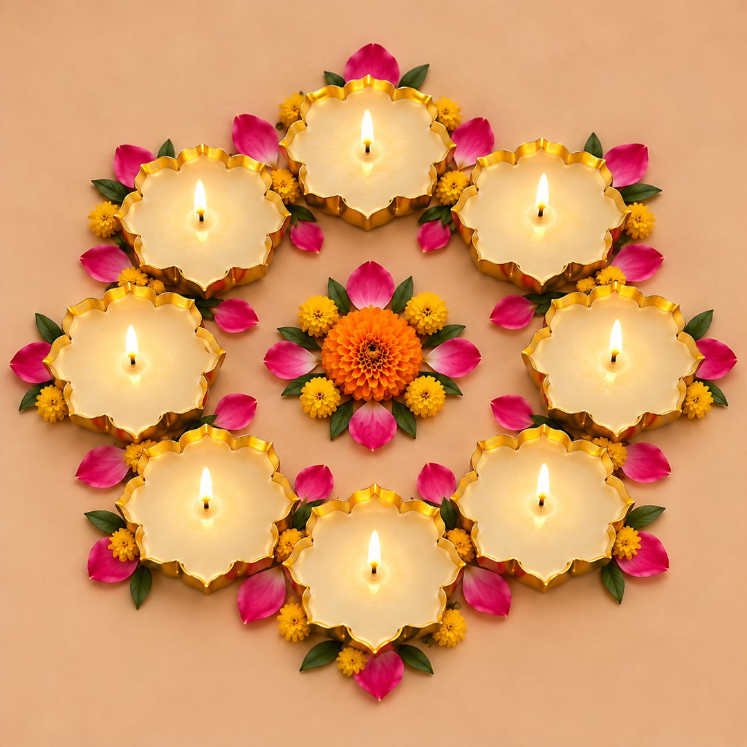 Set of 8 | Handmade Star Design Wax Candle