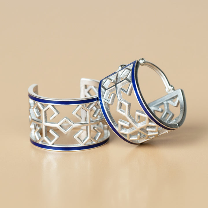 Handmade Contemporary Varnini Silver Earrings