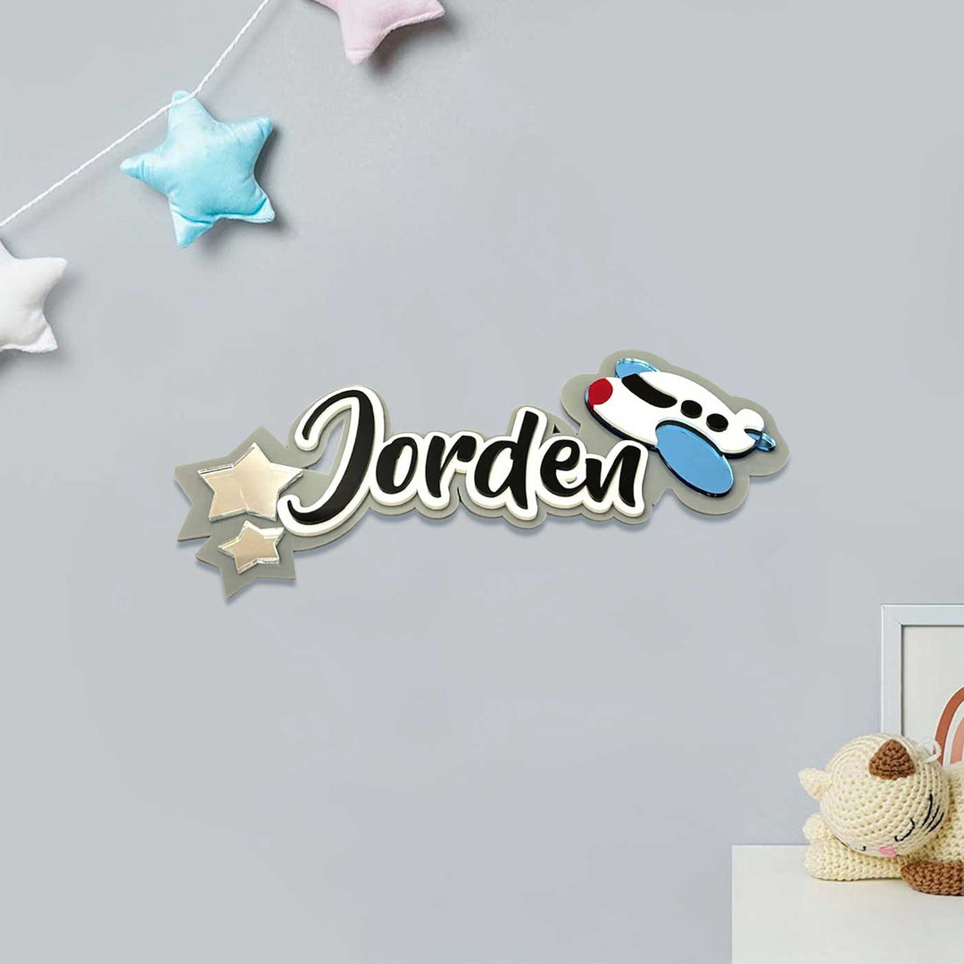 Personalized Starry Skies Theme Acrylic Kids Name Plate