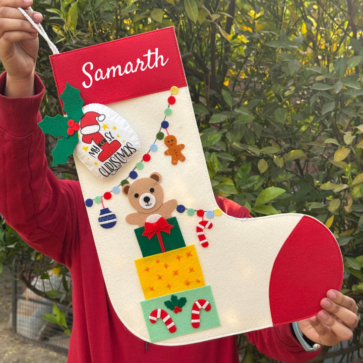 5 Pc | Wholesome Felt Christmas Ornaments And Stockings