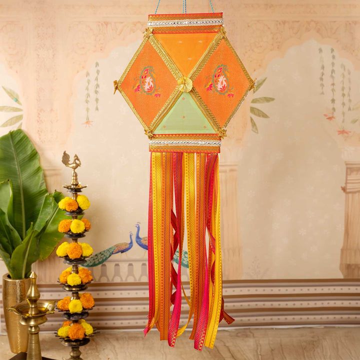 Paithani Handmade Decorative Asavalli Paisley Akash Kandil/Lantern
