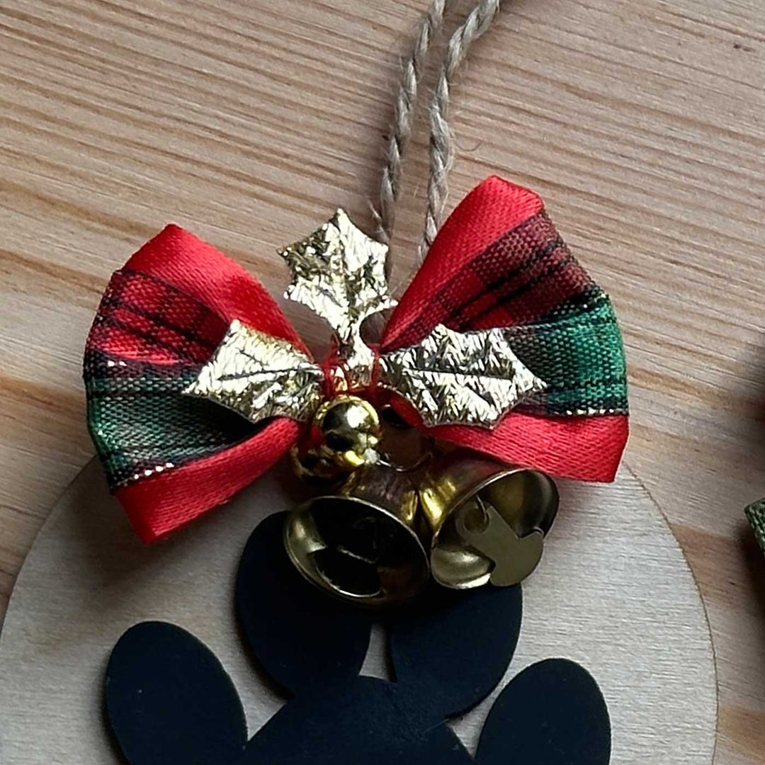 Personalized Hand-Painted MDF Paw Print Treasure Christmas Ornament
