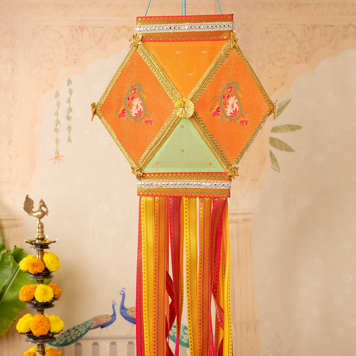 Paithani Handmade Decorative Asavalli Paisley Akash Kandil/Lantern