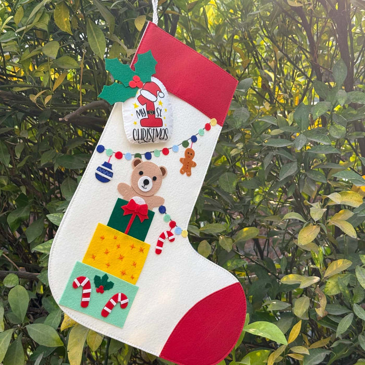 5 Pc | Wholesome Felt Christmas Ornaments And Stockings