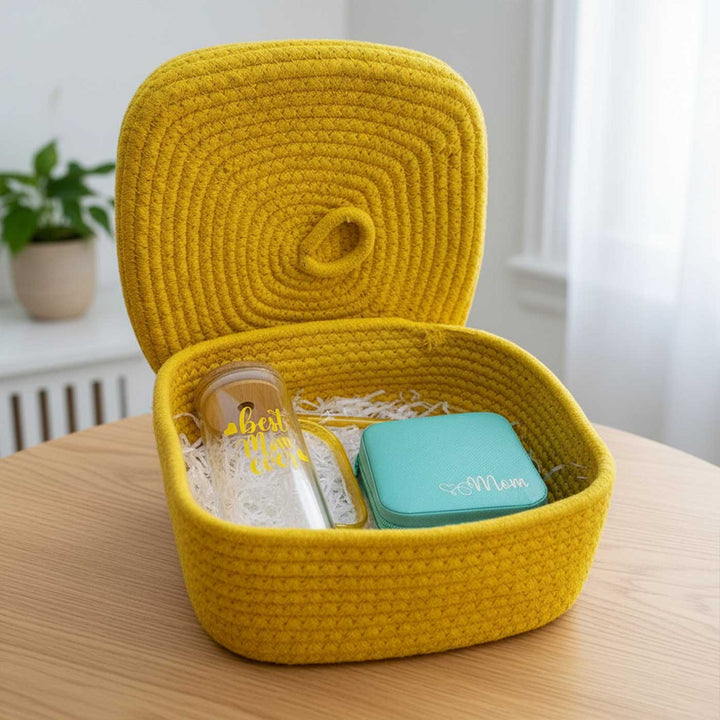 Personalized Handmade Faux Leather Jewellery Organiser With Glass Bottle For Mothers