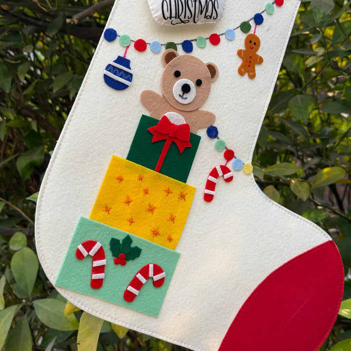 5 Pc | Wholesome Felt Christmas Ornaments And Stockings