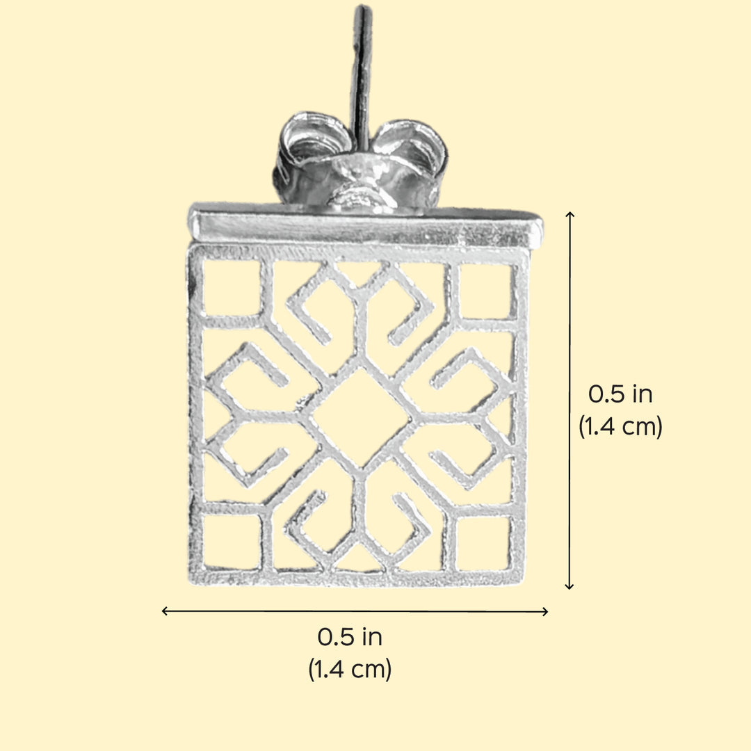 Handmade Contemporary Kshiti Silver Earrings