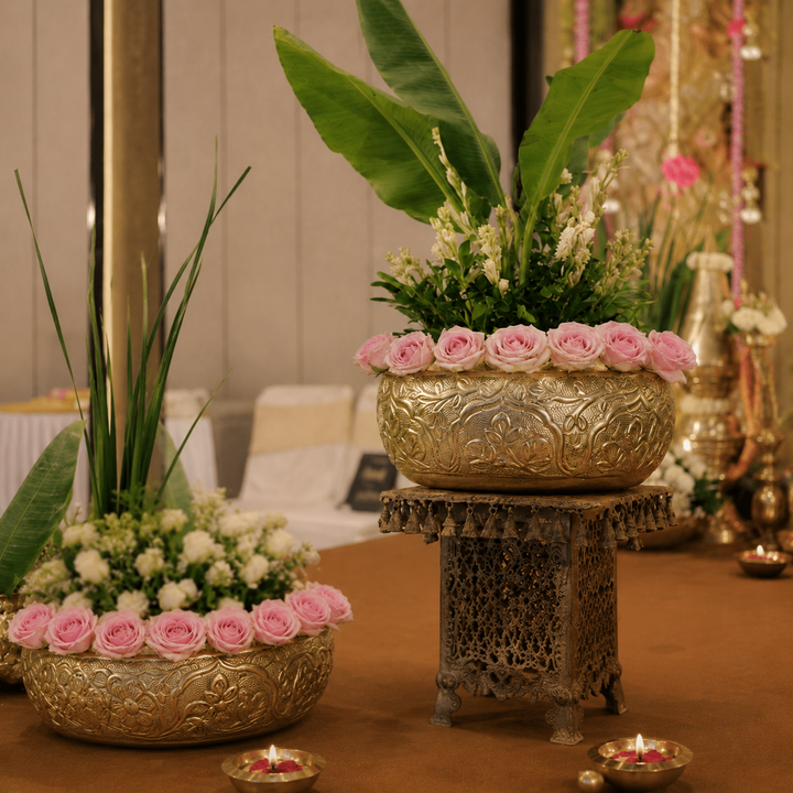 2 Pc | Swarna Sunshine Aluminum Golden Urli Set