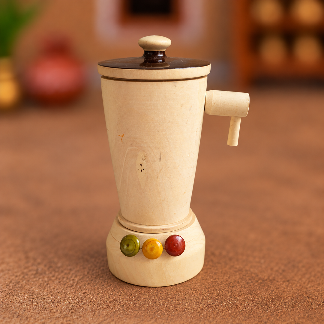 Handcrafted Wooden Mixer Grinder Etikopakka Toy for Kids | 3-6 Years