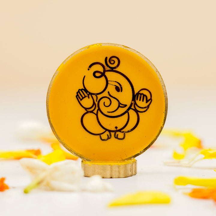 Set of 5 | Handmade Round Ganesha Resin Art Idol Showpieces With Stand For Festive Gifting