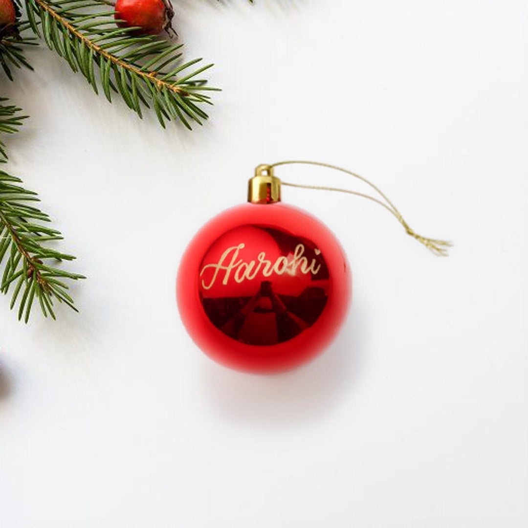 Personalized Red Bauble Christmas Ornament