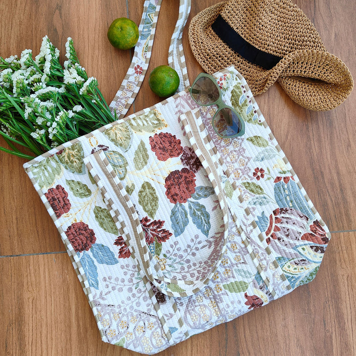 Handmade English Garden Cotton Tote Bag