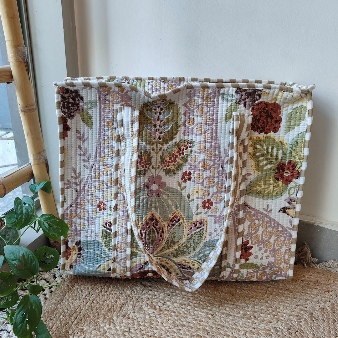 Handmade English Garden Cotton Tote Bag