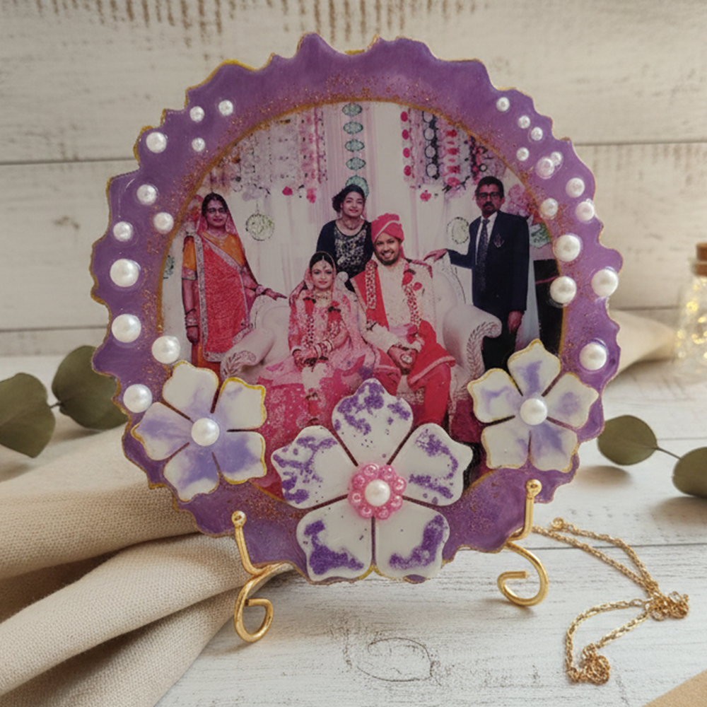 Purple Petals And Pearls Photo Personalized Plaque