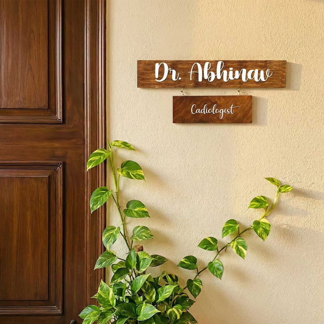 2 Pallet Rectangular Name Plate with 3D Letters For Doctor