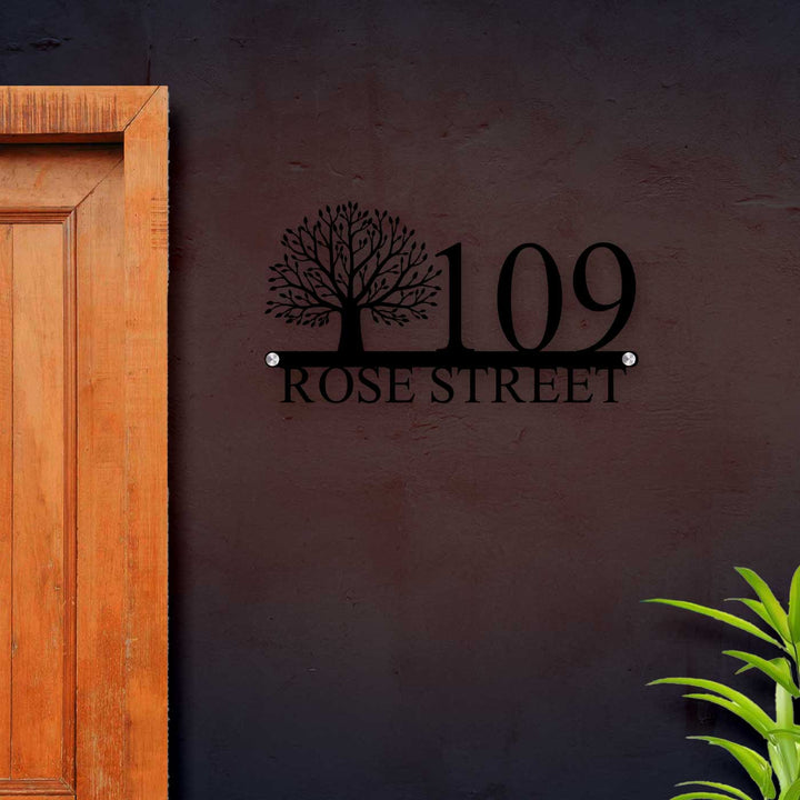 Personalized Tree Laser Cut Stainless Steel Name Plate