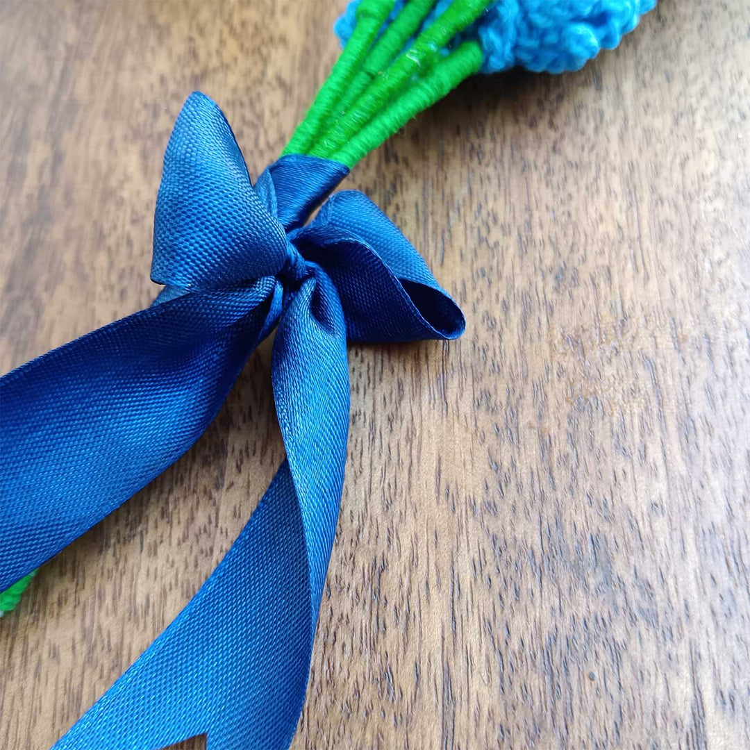 Handmade Crochet Lavender Echo Theme Flower Bouquet WIth Lights