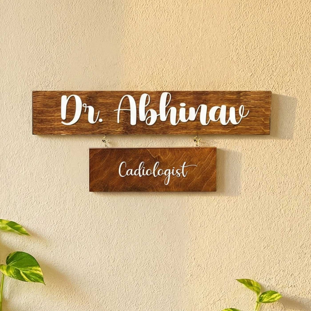 2 Pallet Rectangular Name Plate with 3D Letters For Doctor
