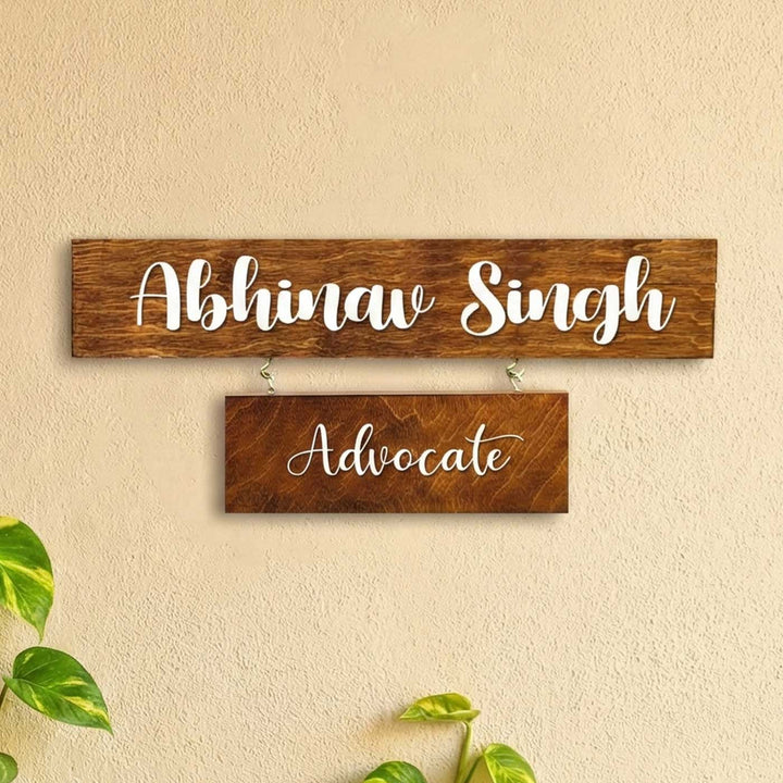2 Pallet Rectangular Name Plate with 3D Letters For Advocate