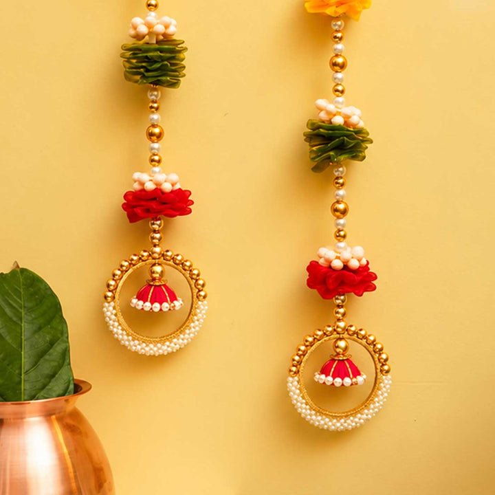 Handmade Multi-Color Tissue Flower Side Door Hanging