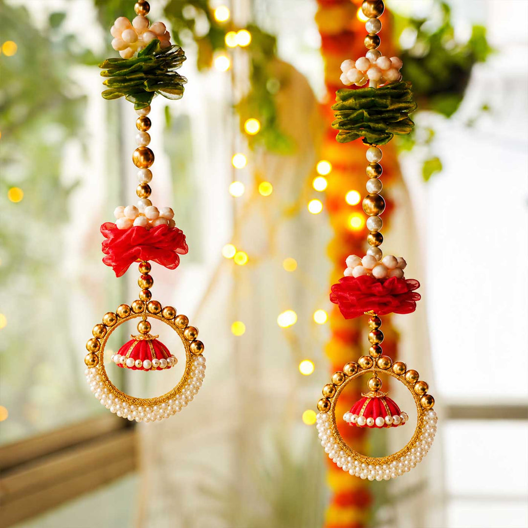 Handmade Multi-Color Tissue Flower Side Door Hanging