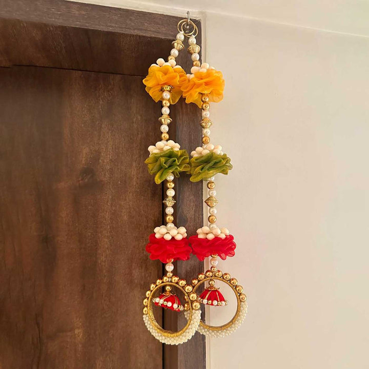 Handmade Multi-Color Tissue Flower Side Door Hanging