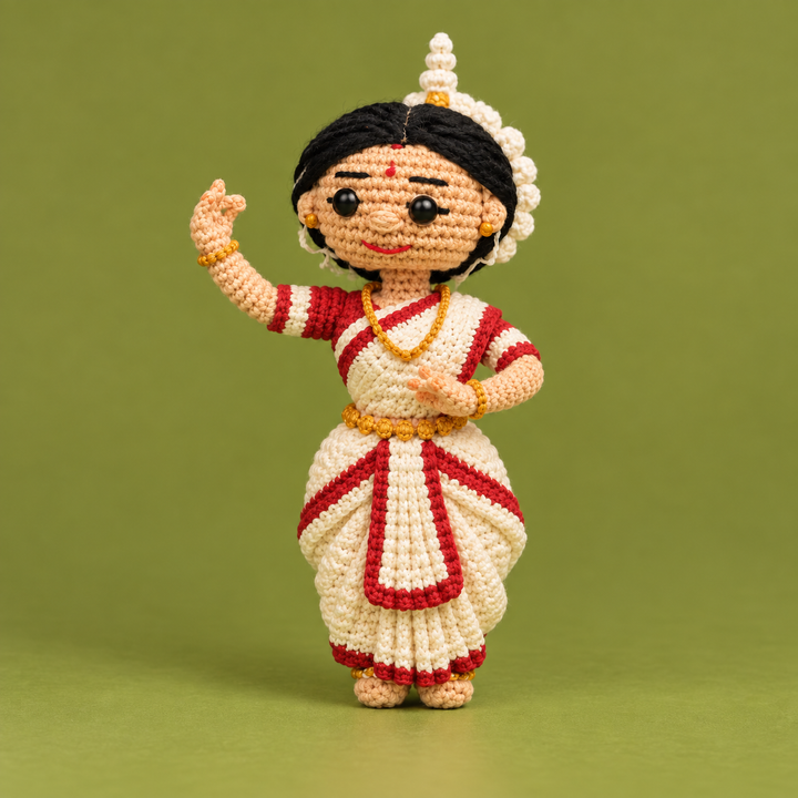 "Odissi" Themed Crochet Doll For Golu/Festive Decor