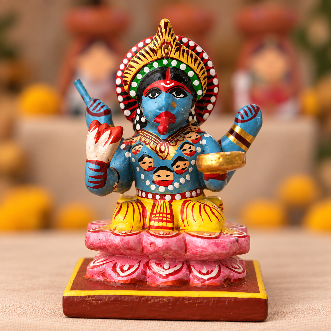 Handmade Kali Special Wooden Golu Doll Toy For Festive Decor
