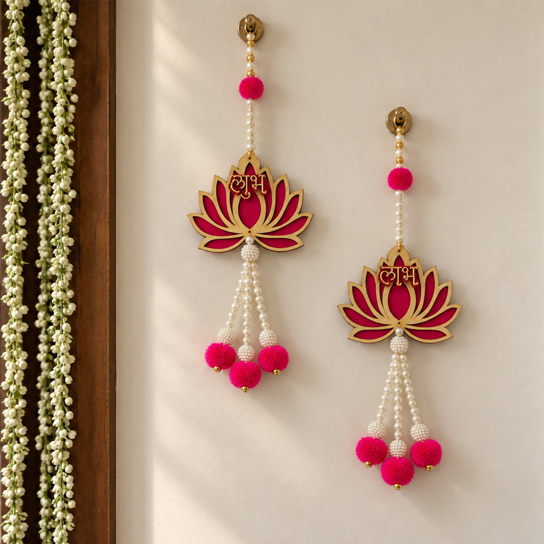 Handmade Sukh Shubh Labh Metal Hanging