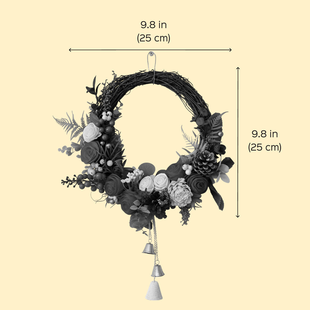 Handmade Holly Molly Shola Flower Wreath For Christmas Decoration