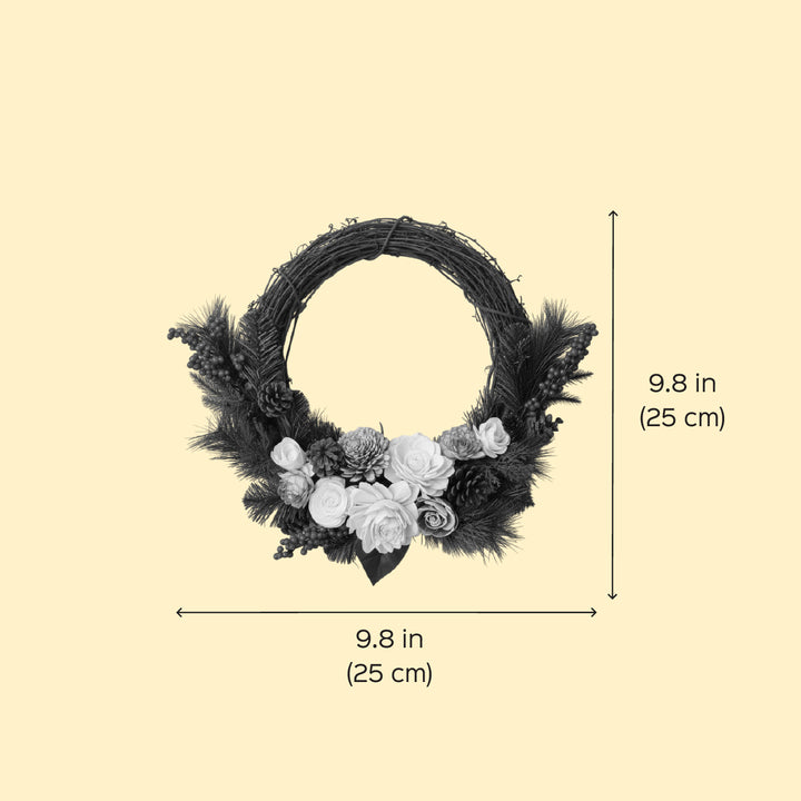 Handmade Shola Flower Wreath For Christmas Decoration