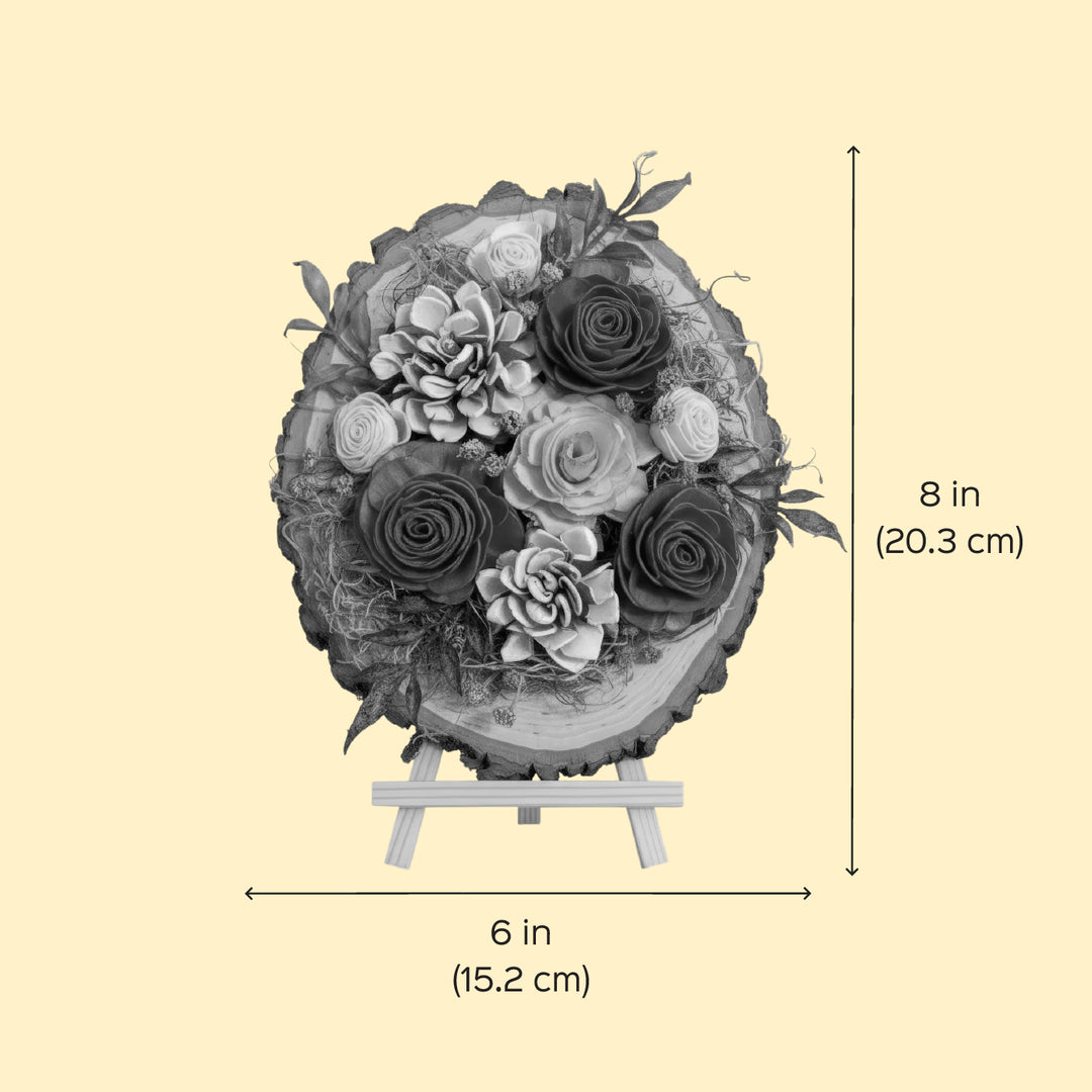 Handmade Rose Shola Flower Centerpiece With Easel