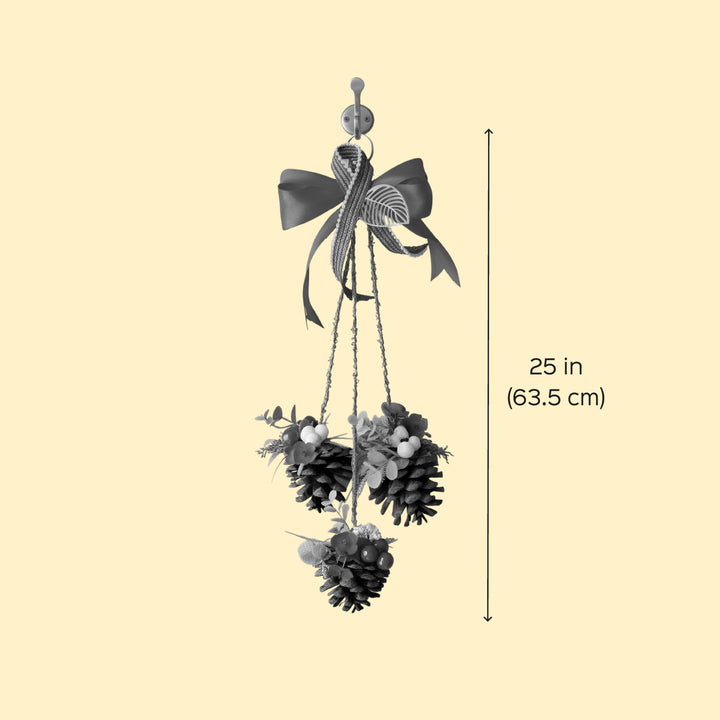 Handmade Pinecone Trio Hanging For Christmas Decoration