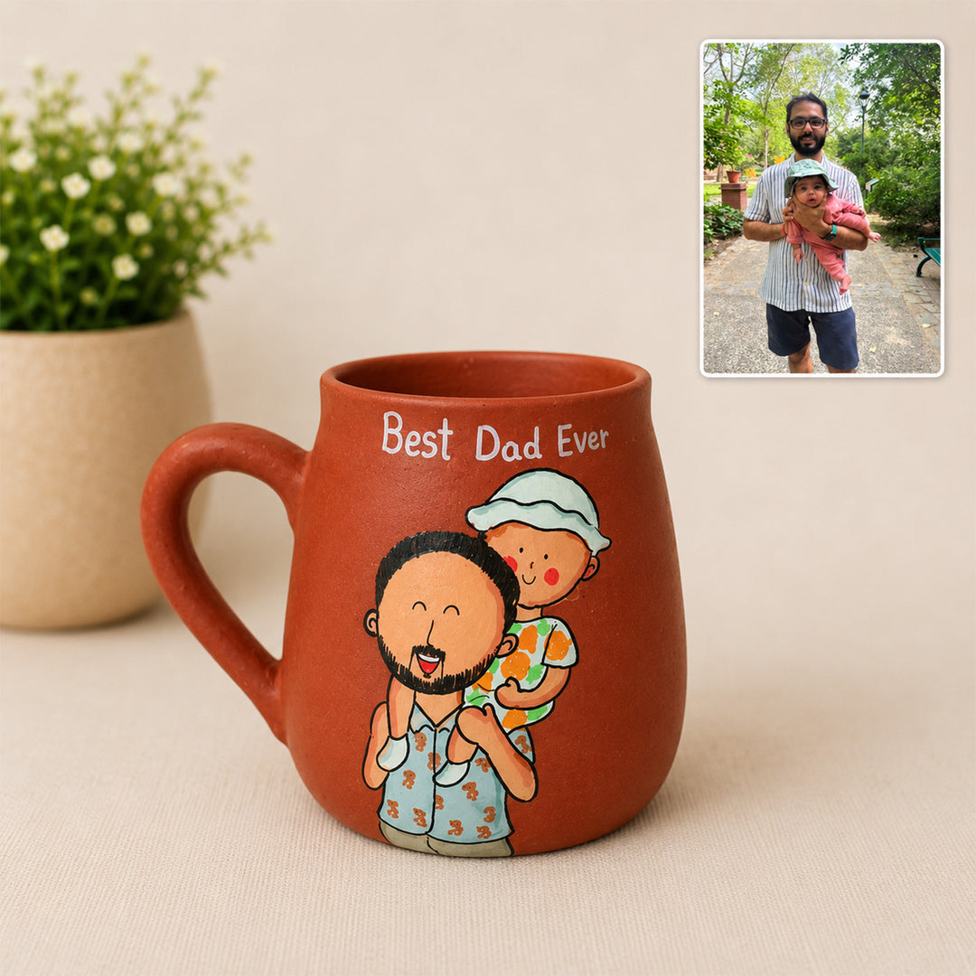 Personalised Terracotta Mugs with Photo Based Caricatures