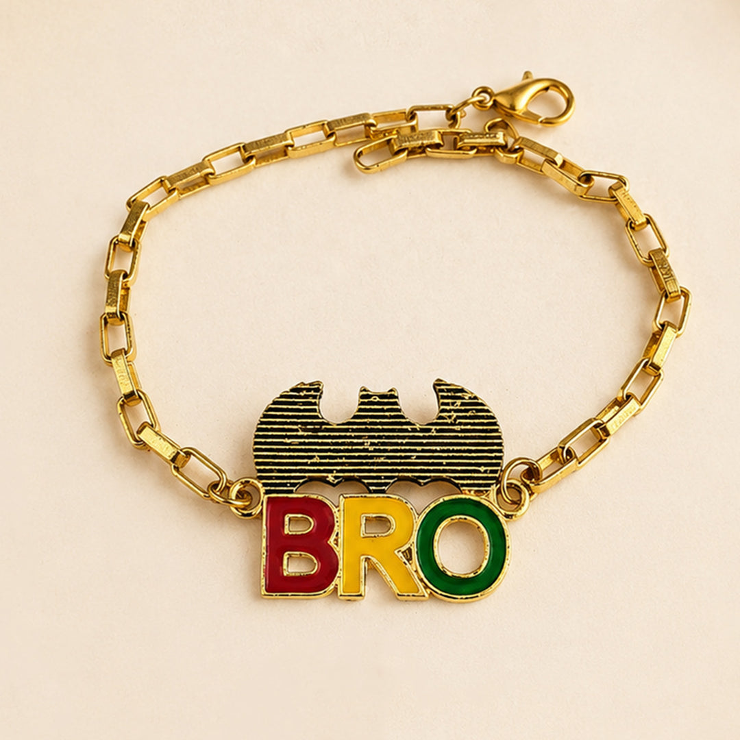Handmade Beaded Batman Superhero Bracelet Rakhi With Roli Chawal For Brother