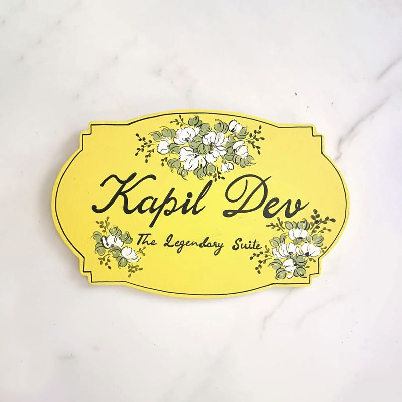 Handpainted Floral Victorian MDF Nameplate