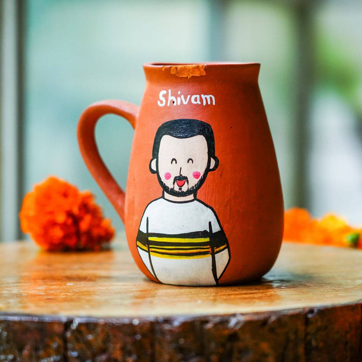 Photo Personalised Terracotta Caricature Rakhi Hamper