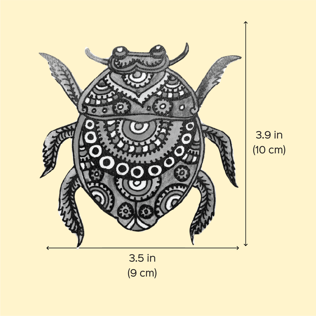 Hand-Painted Multicolor Beetle Tholu Bommalata Fridge Magnet