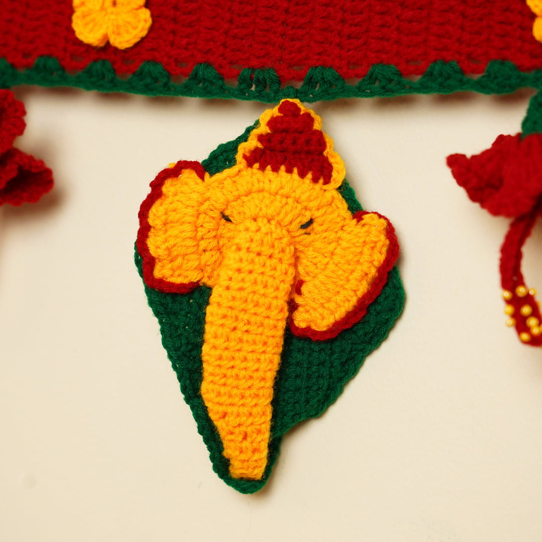 Handmade Decorative Ganesha Theme Crochet Toran