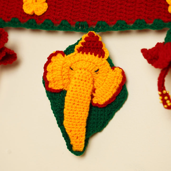 Handmade Decorative Ganesha Theme Crochet Toran