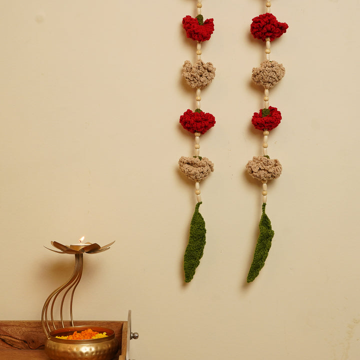Handmade Marigold & Ashok Patta Crochet Hanging