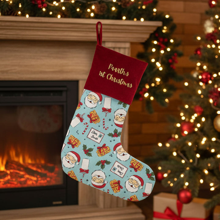 2 Pc | Personalized Baby's First Christmas Stocking And Gift Sack Combo
