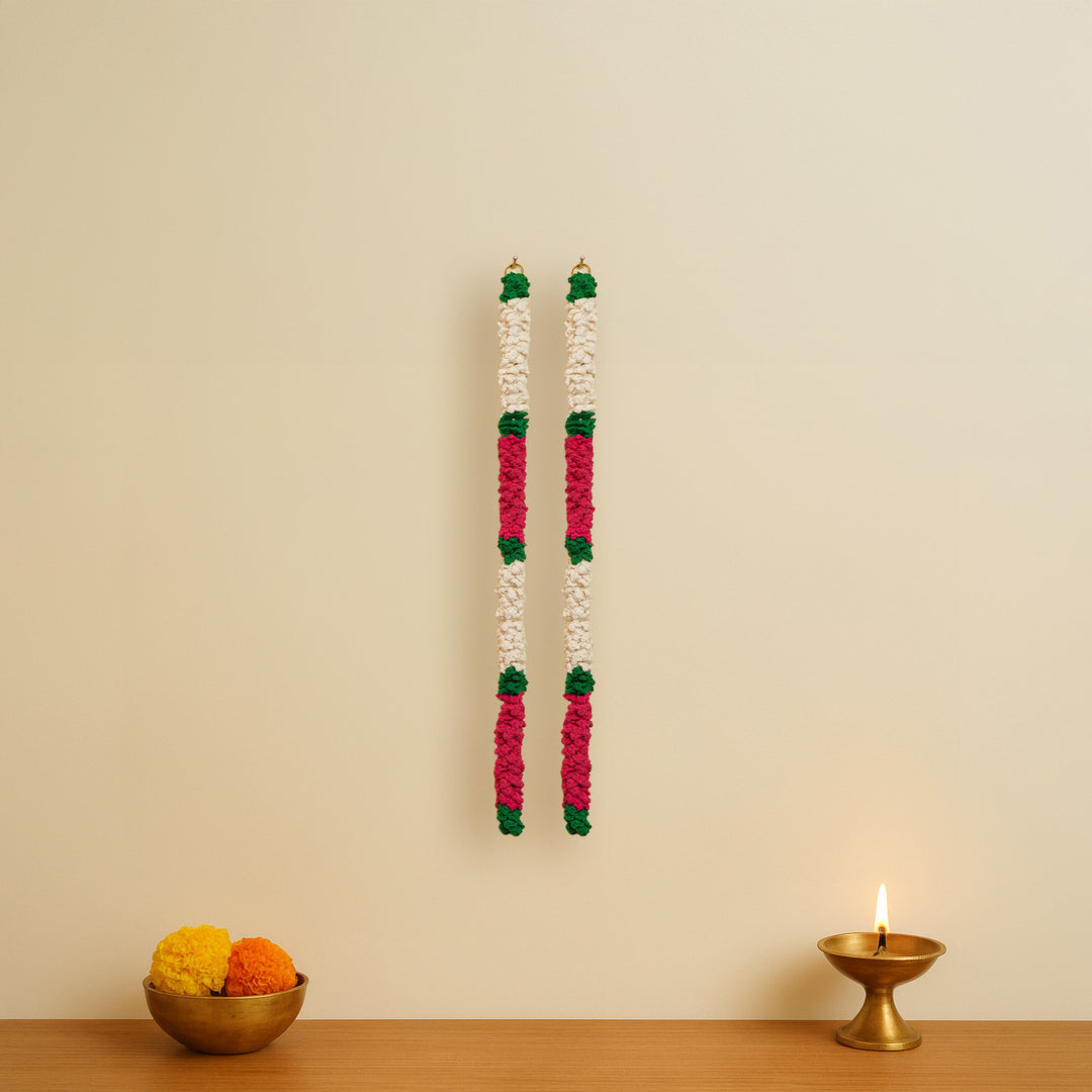 Handmade Decorative Jasmine Crochet Hanging | Set Of 2