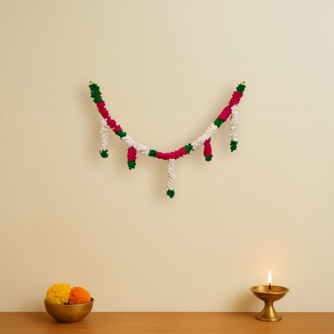 Handmade Festive Jasmine Crochet Toran