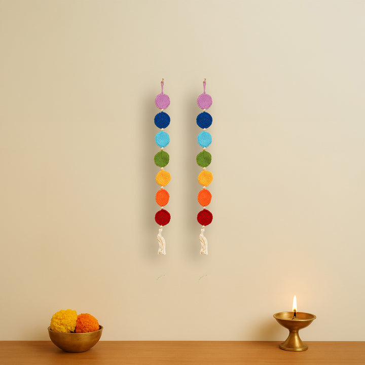 Handmade Multicolor Seven Chakra Crochet Hanging