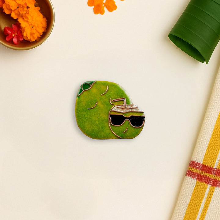 Handmade Coconut (Nareal) Copper Enamel Fridge Magnet