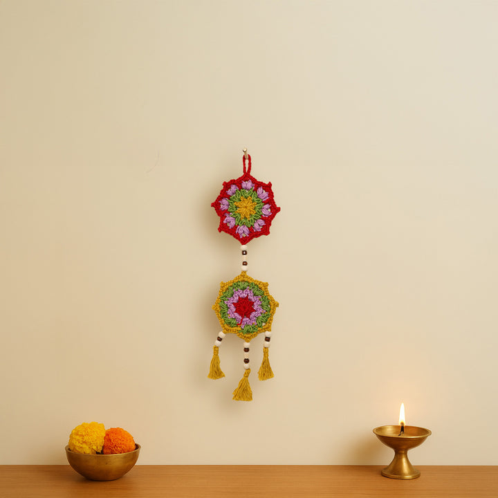 Handmade Beaded Mandala Theme Crochet Hanging
